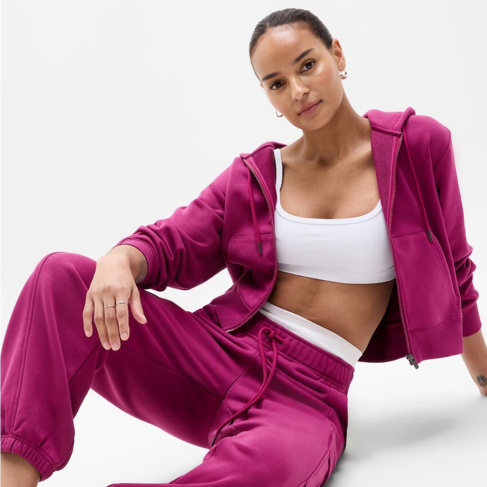 BNWT Athleta Heavyweight Terry Full Zip Jacket in Wildberry